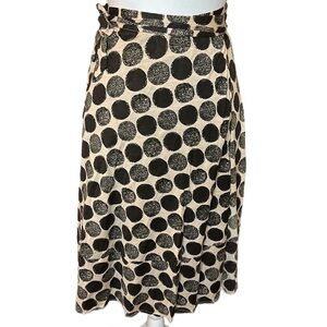 TOCCA Lightweight Brown & Tan Polka Dot Midi Wrap Skirt